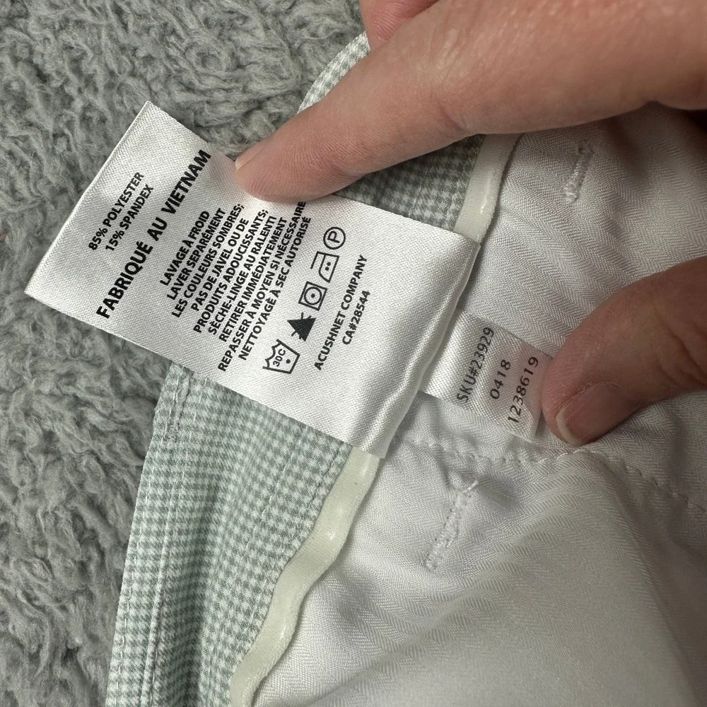 FootJoy Performance Golf Shorts Mens 32 (Fits 32x9) Gray White Gingham Check‎